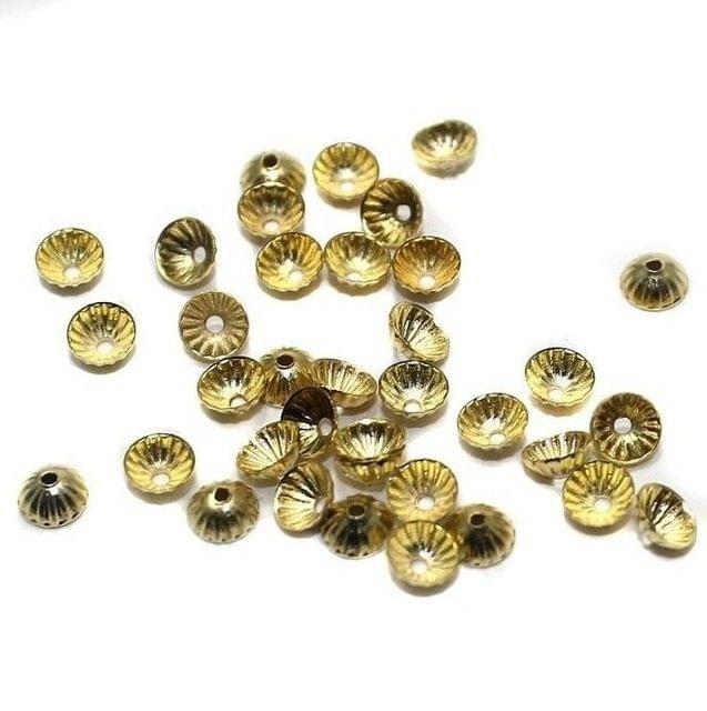 500 Metal Bead Caps Golden 4mm
