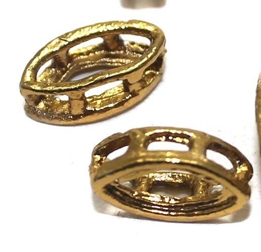 100 Earring Component Oval Golden 12x6 mm