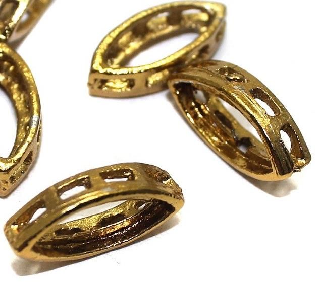 50 Earring Component Oval Golden 18x8 mm