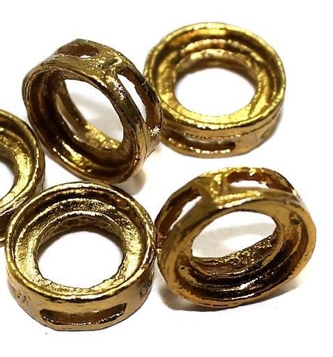 50 Earring Component Round Golden 12 mm
