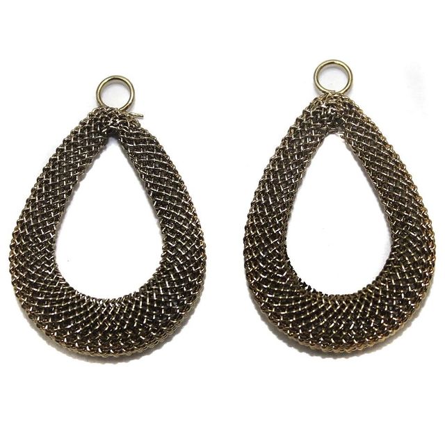 2 Pair Earring Components Bronze 35x26 mm