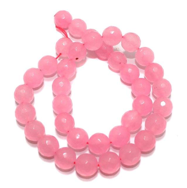 Zed Cut Round Beads Pink 10 mm, 2 string