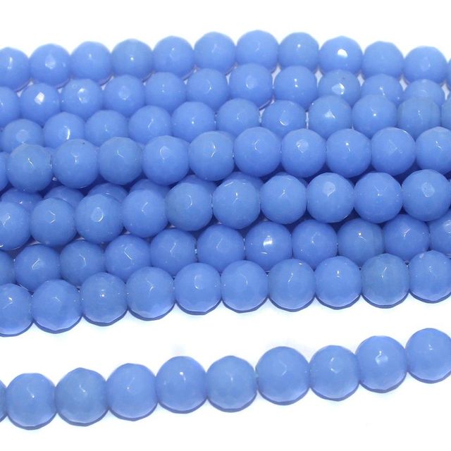 25+ Faceted Glass Round Beads Royal Blue 12 mm