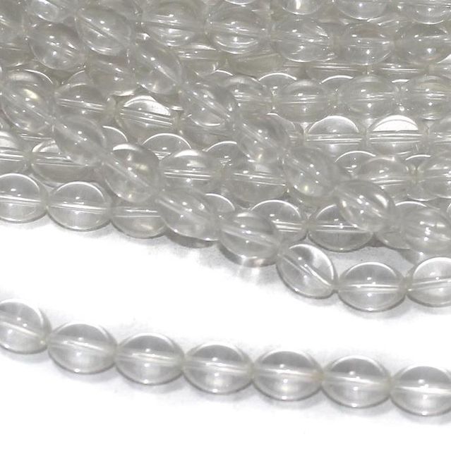 clear white Trans Oval Glass beads 10x7mm 12 Strings