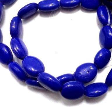 5 Strings Neon Glass Oval Beads Blue 12x9mm