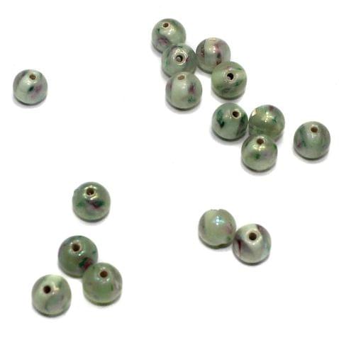 250 pcs of Millefiori Round Beads Gray 8mm
