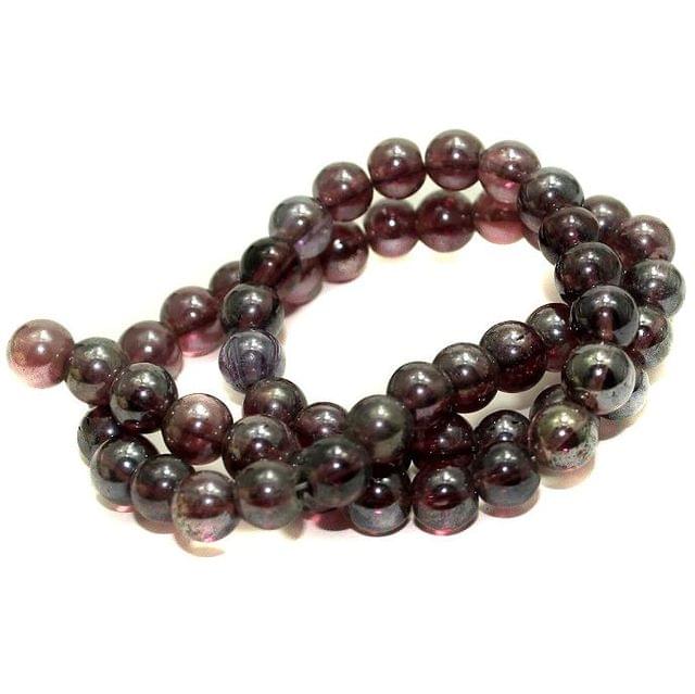 5 strings Glass Round Beads Purple SP 8mm