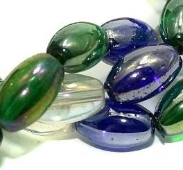 5 strings Glass Oval Beads Assorted SP 13x8mm