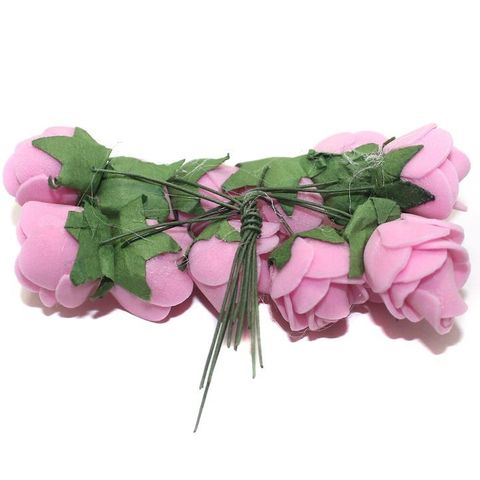 12 Craft Flower Pink 18x14mm