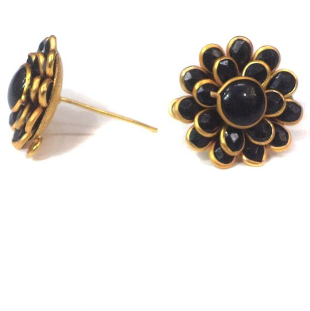 2 Pairs Double Layer PACCHI EARRING BLACK 20X20 mm