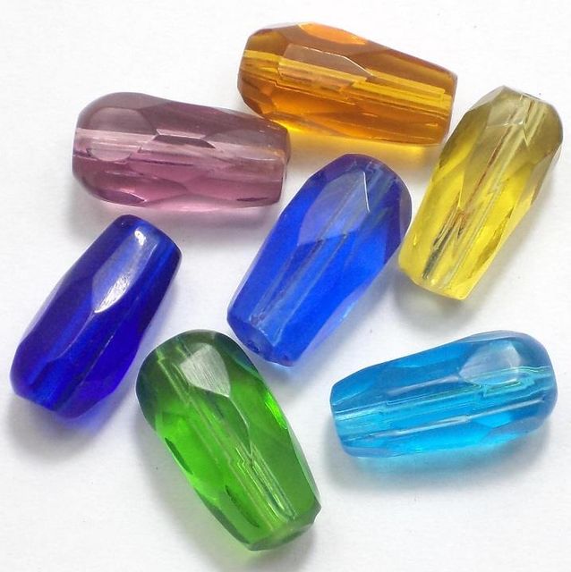 50 Faceted Drop Beads Assorted 16x8mm