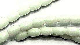 5 strings Glass Oval Beads White 6x4mm