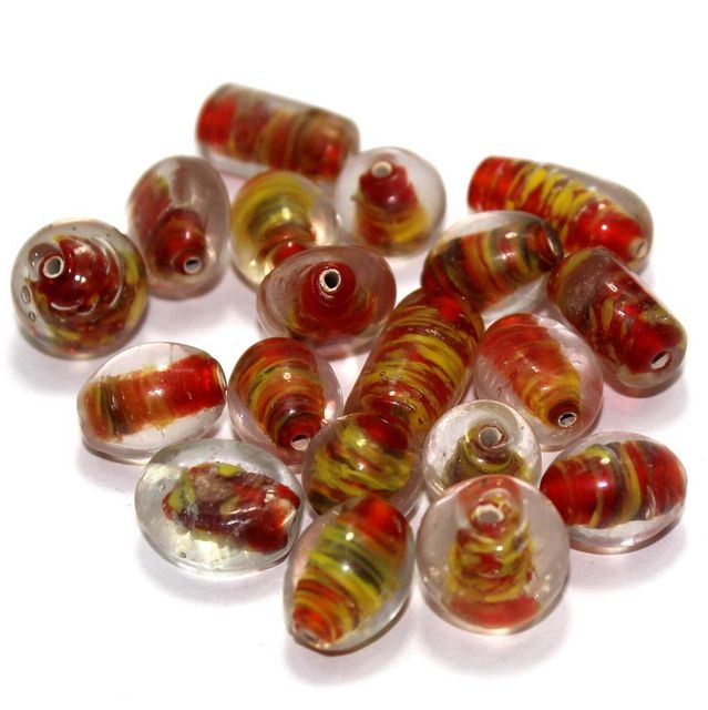 25 VNF Glass Beads Multi Color 8-12mm
