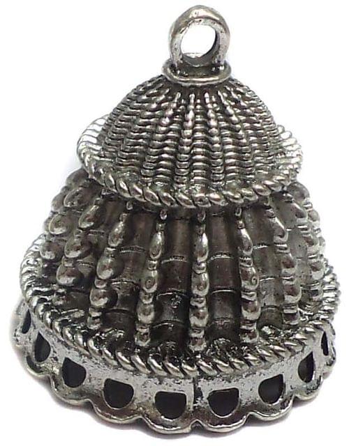 2 German Silver Earring Jhumka Component 25x25mm