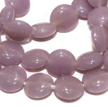 5 Strings Fire Polish Twisty Disc Beads Light Purple 10mm