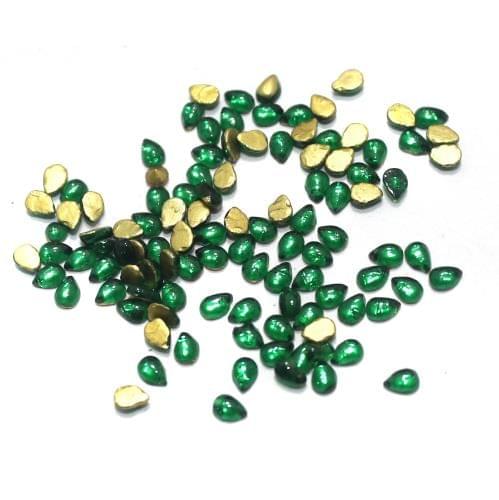 Glass Kundan Chatons Green 2.5mm, 50 Gm 1800 Pcs Drop