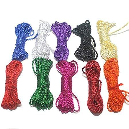 Thread For Jewellery Making & Craft Work, 10 Colors Combo (5 Mtrs Each)