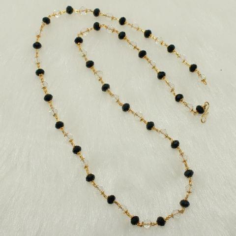 Crystal Faceted Beaded Mala Black And White