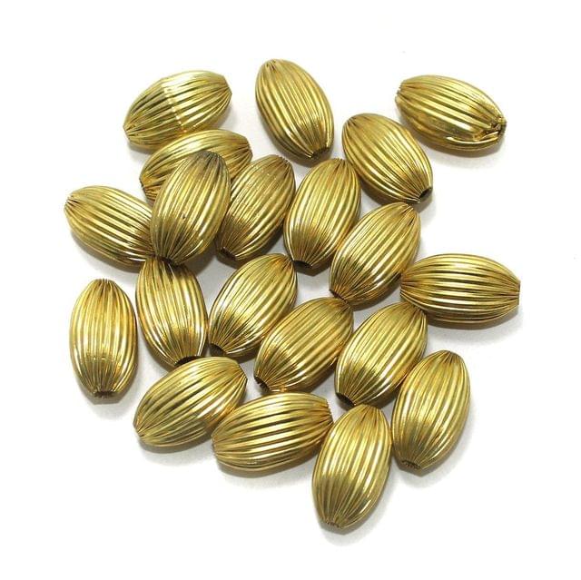 50 Brass Liner Oval Beads Golden 20x12mm