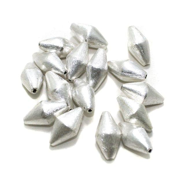 20 Pcs Silver German Silver Dholki Beads 20x10mm