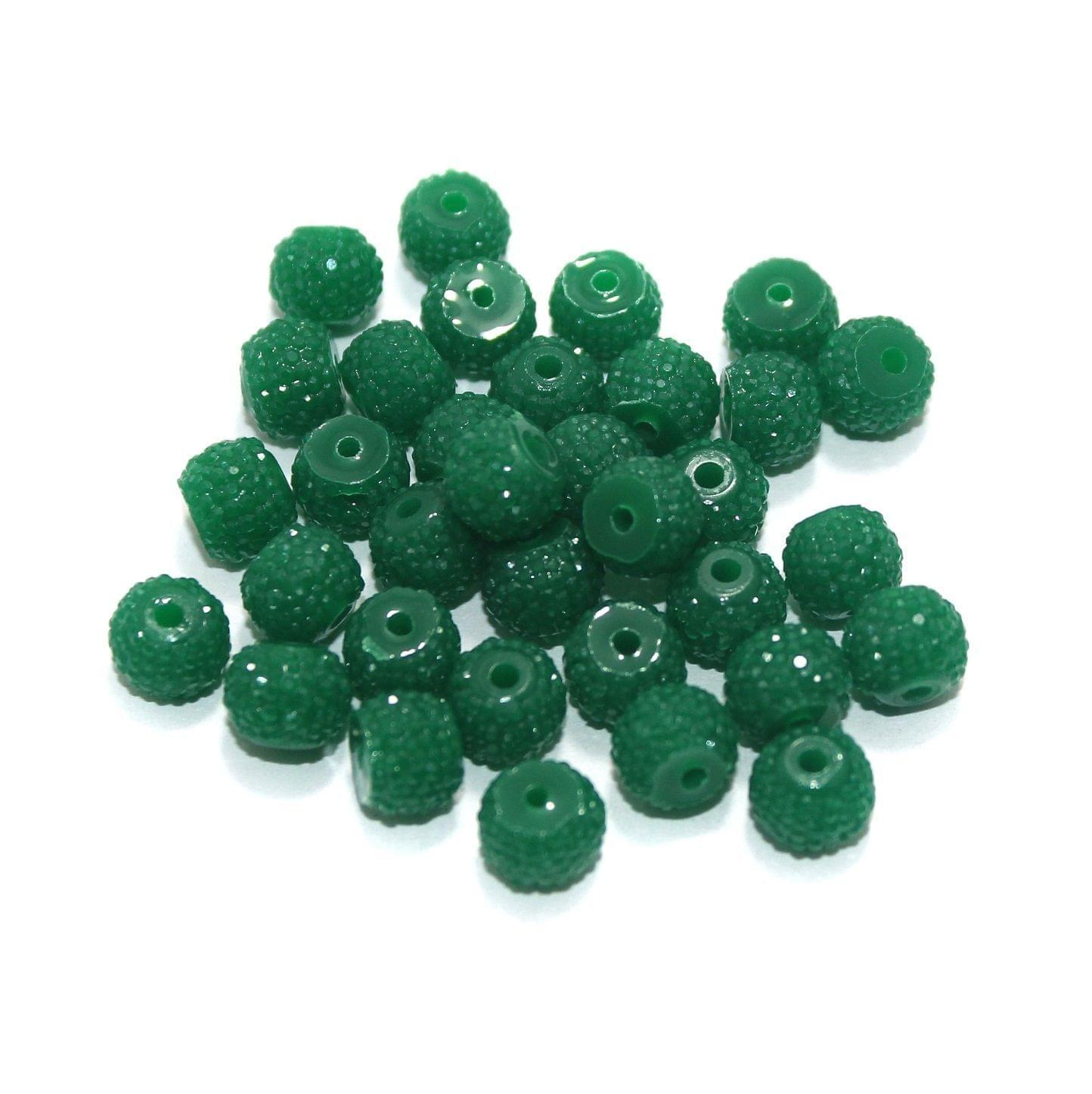 100 Pcs Acrylic Sugar Beads 7x8mm Green