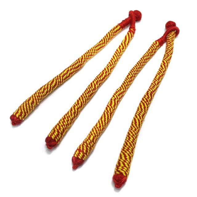 4 Pcs Thread Necklace Dori Yellow 7.5 Inch
