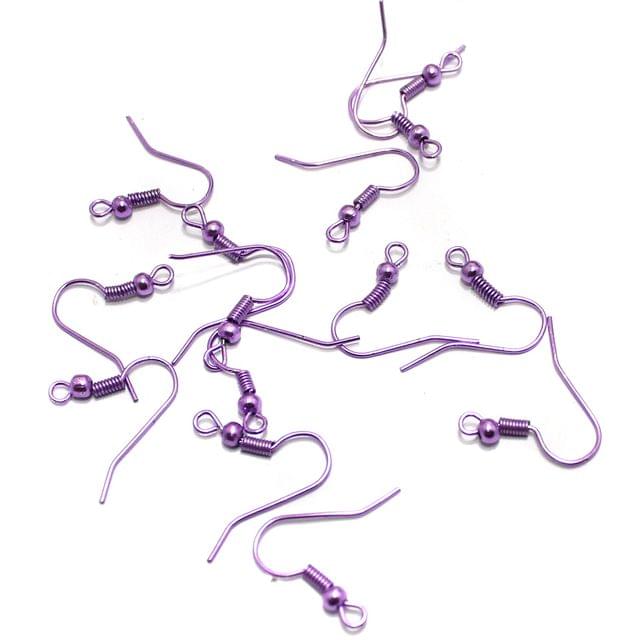 100 Pcs, Colored Earring Hooks Purple
