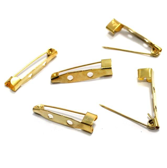 Brooch Pin Fittings Golden 1 Inch
