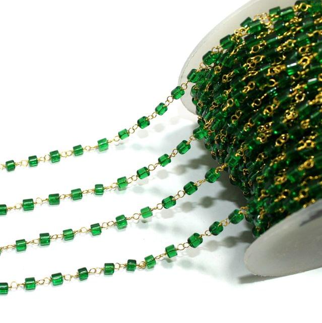 Glass Beaded Chain Green