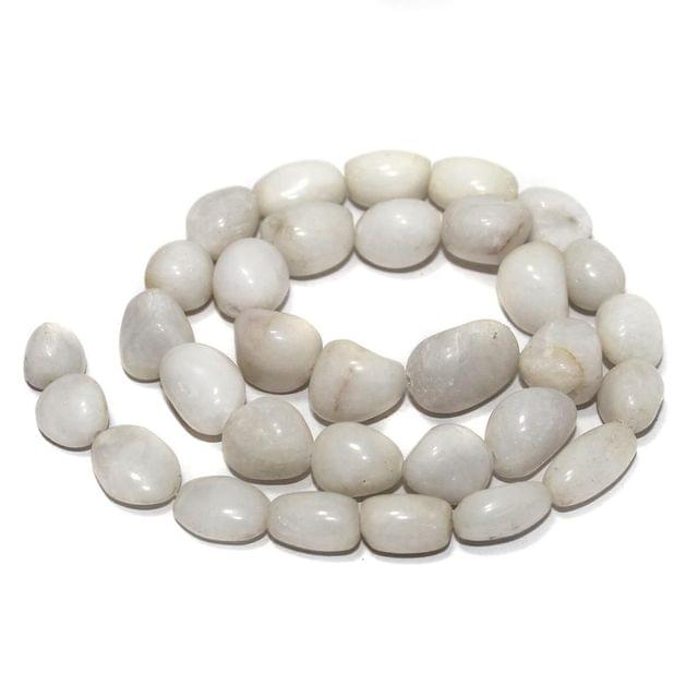 Tumbled White Kiny Stone Beads 15-10 mm