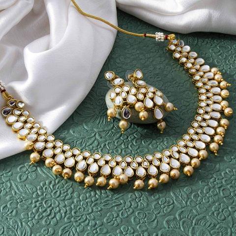 Beads & Kundan Studded Gold Plated Set