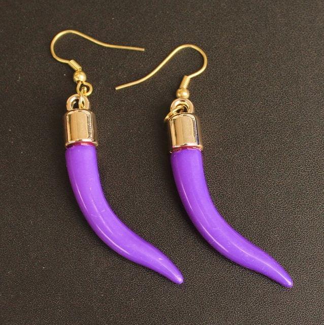 Light Weight Dangler Earrings Purple