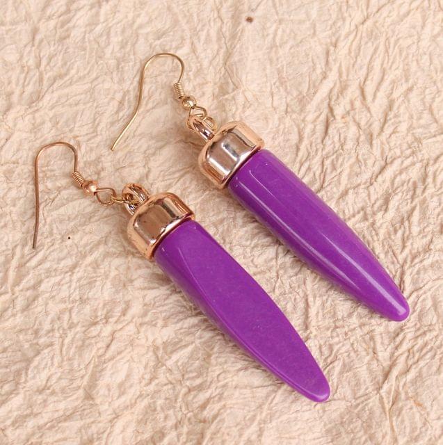 Light Weight Dangler Earrings Purple