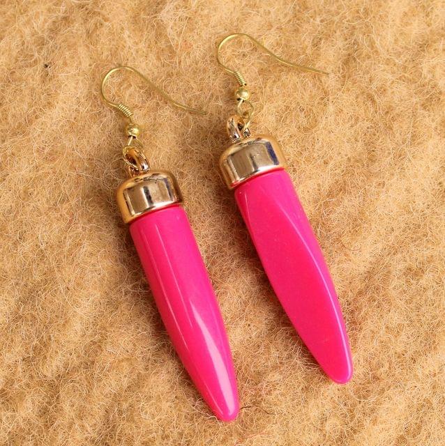 Light Weight Dangler Earrings Hot Pink