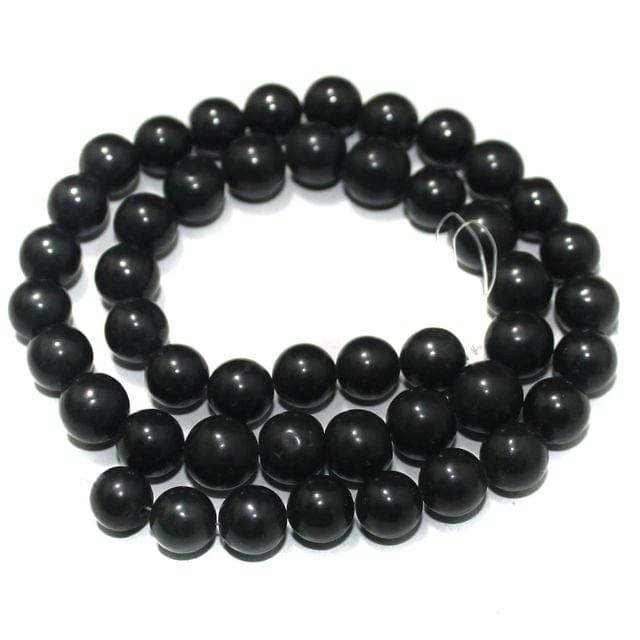 Black Gemstone Beads, Size 07-09 mm, Pack Of 1 String