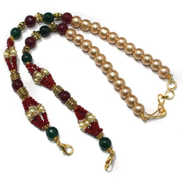 Designer Crystal Faceted Beaded Necklace Dori Multi, Pack Of 1 Pc