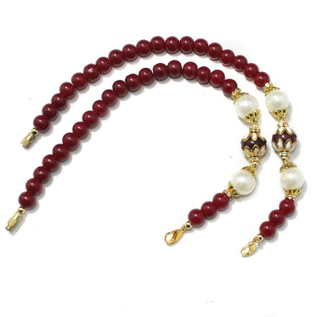 Designer Meenakari Beaded Necklace Dori Red, Pack Of 1 Pc