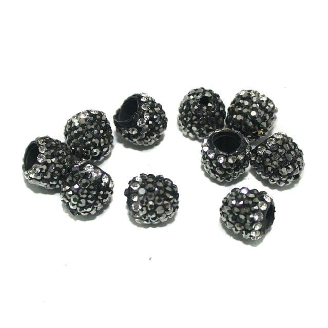 10 Pcs CZ Beads Caps, Size 12 mm