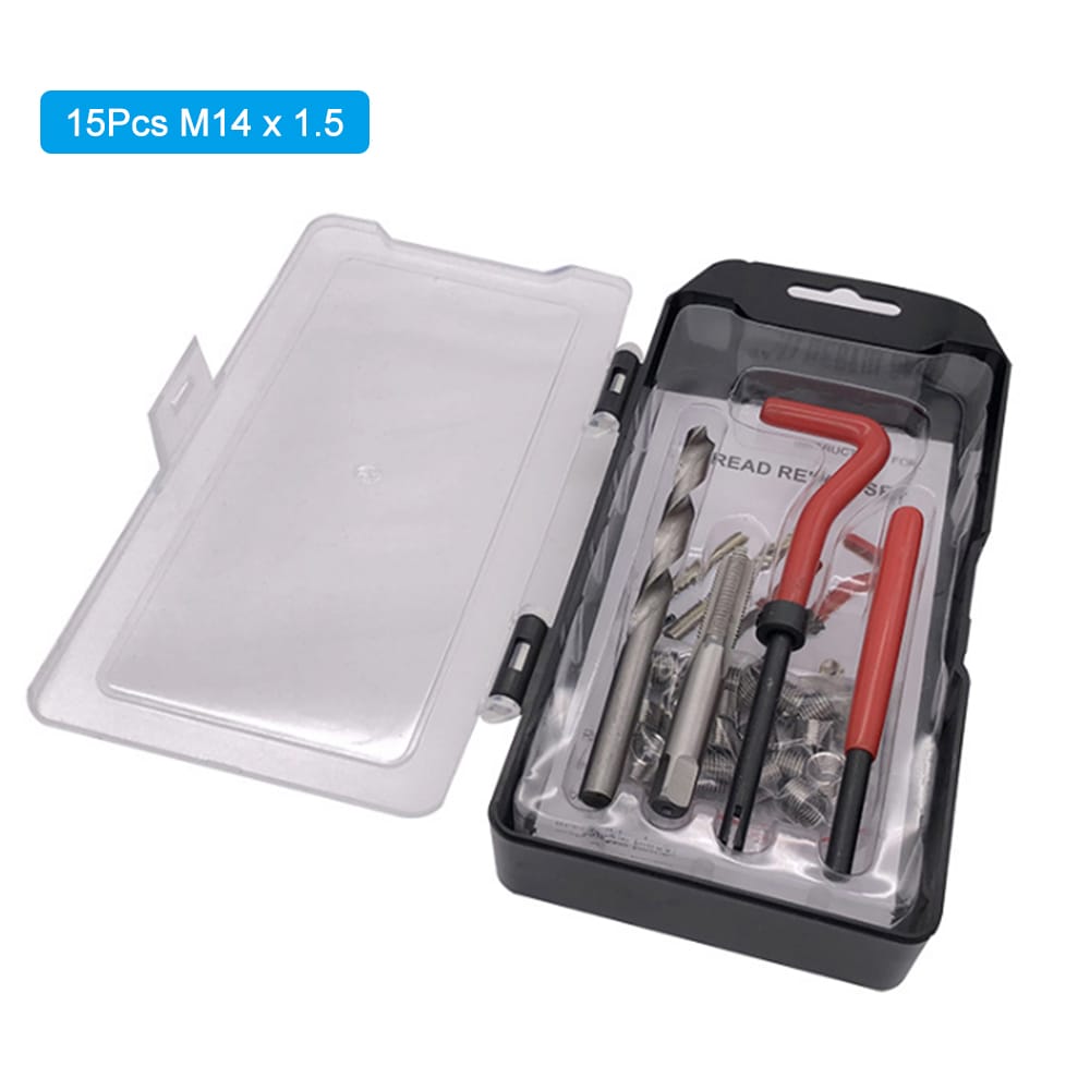 15Pcs M14 x 1.5 Thread Repair Kit Helicoil Compatible 14mm - 15Pcs M14