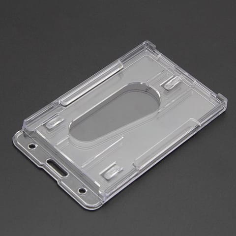 holder card badge access plastic double hard credit case transparent side clear pc