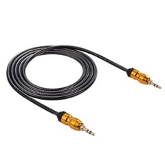 Gold Plated 3.5mm Male to Male Plug Jack Stereo Audio AUX Cable for iPhone 6 & 6 Plus & 5, iPad Air 2 & Air, Samsung, iPod Laptop, MP3, Length: 1.4m (Black)