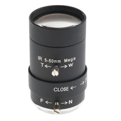 CCTV Industrial Camera Varifocal 5-50mm Manual IRIS Zoom CS Mount Lens Format 1/3'' (Black)