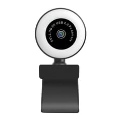 Mini 1080P/2K/5MP Webcam with Ring Fill Light and Mic  2k Fixed Focus