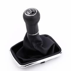 New 6 Speed Gear Shift Knob Gaitor Boot Black PU Leather for