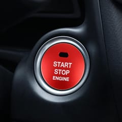 3D Aluminum Alloy Engine Start Stop Push Button Cover Trim Decorative Sticker for Mazda (Red)