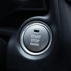 3D Aluminum Alloy Engine Start Stop Push Button Cover Trim Decorative Sticker for Mazda (Silver)