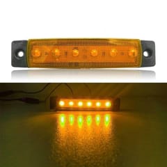 4 PCS 12V 6 SMD Auto Car Bus Truck Wagons External Side Marker Lights LED Trailer Indicator Light Rear Side Lamp(Amber)