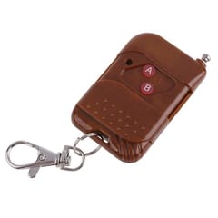 433MHz EV1527 12V ASK Mahogany Wireless Learning Code 2 Keys Remote Control (Brown)