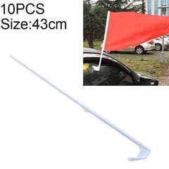 10 PCS 43cm Clip-type Car Window Plastic Flagpole, No Flag