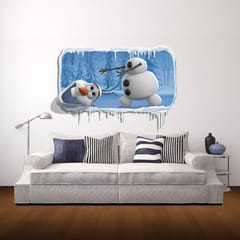 Wall Decor 3D Snowman Animal Removable Wall Stickers, Size: 87cm x 58cm